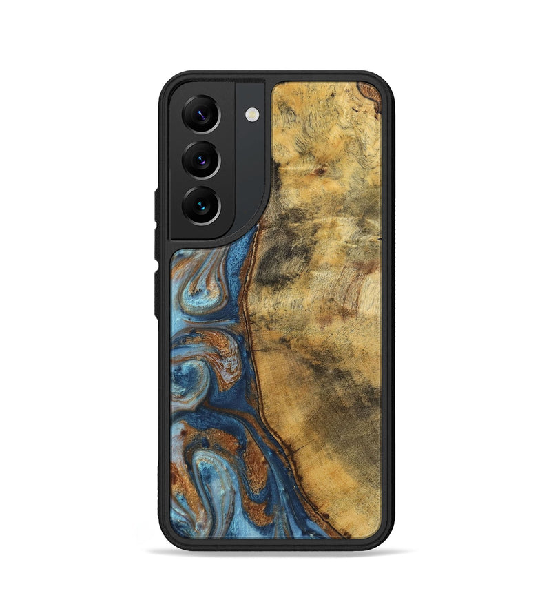 Galaxy S22 Wood Phone Case - Celeste (Teal & Gold, 725755)