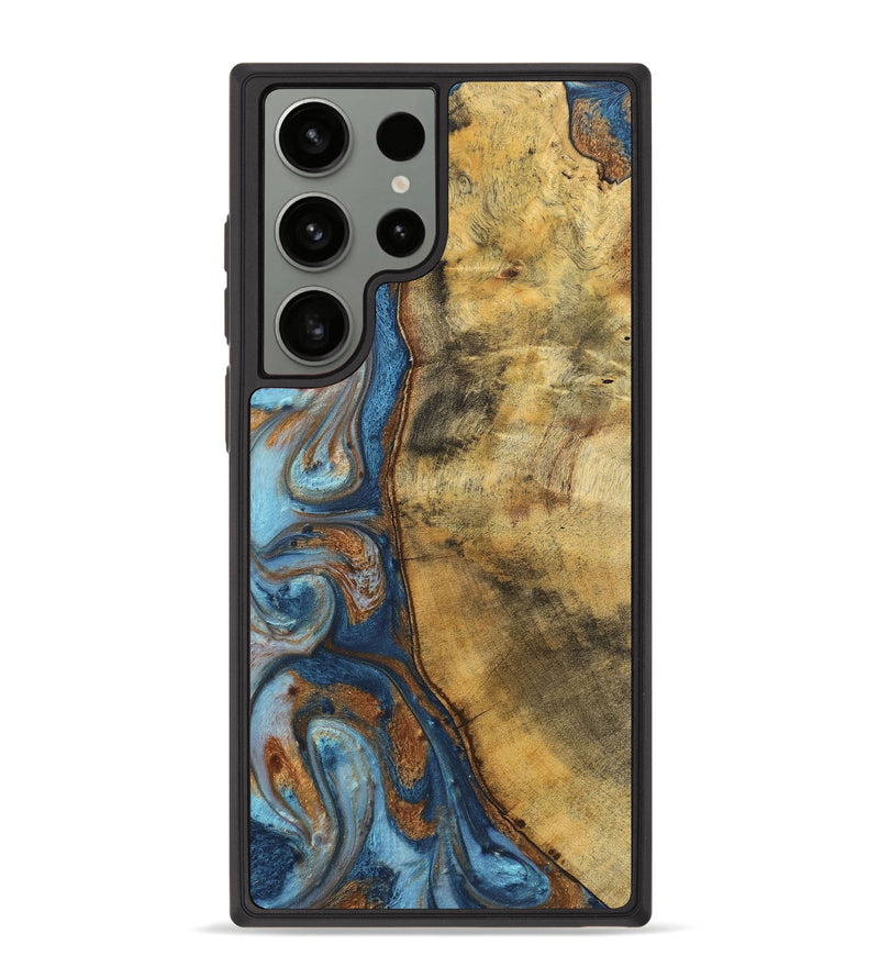 Galaxy S23 Ultra Wood Phone Case - Celeste (Teal & Gold, 725755)