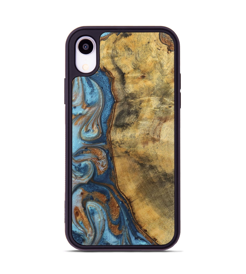 iPhone Xr Wood Phone Case - Celeste (Teal & Gold, 725755)