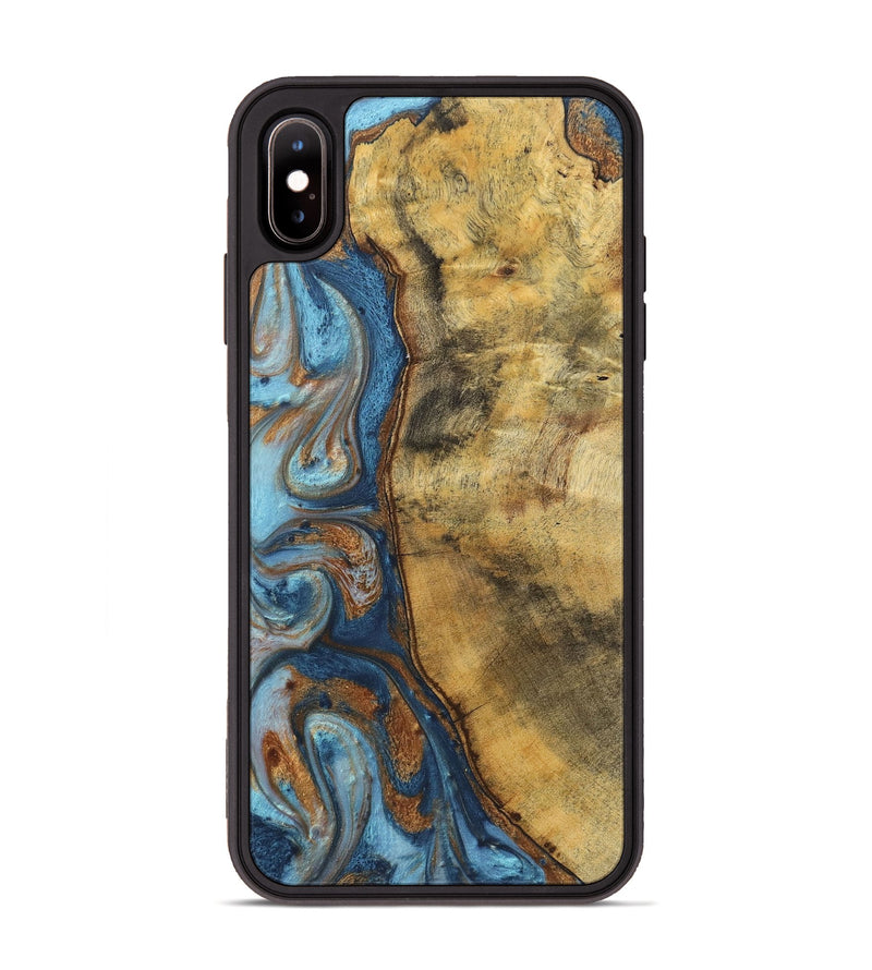 iPhone Xs Max Wood Phone Case - Celeste (Teal & Gold, 725755)