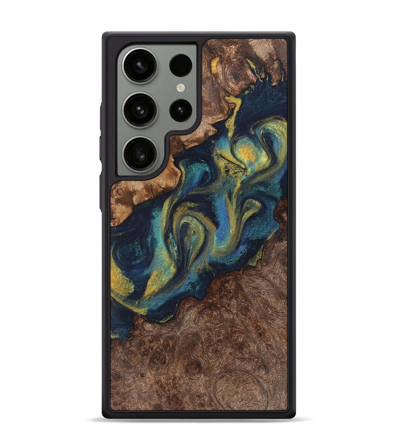 Galaxy S24 Ultra Wood Phone Case - Ronan (Teal & Gold, 725757)