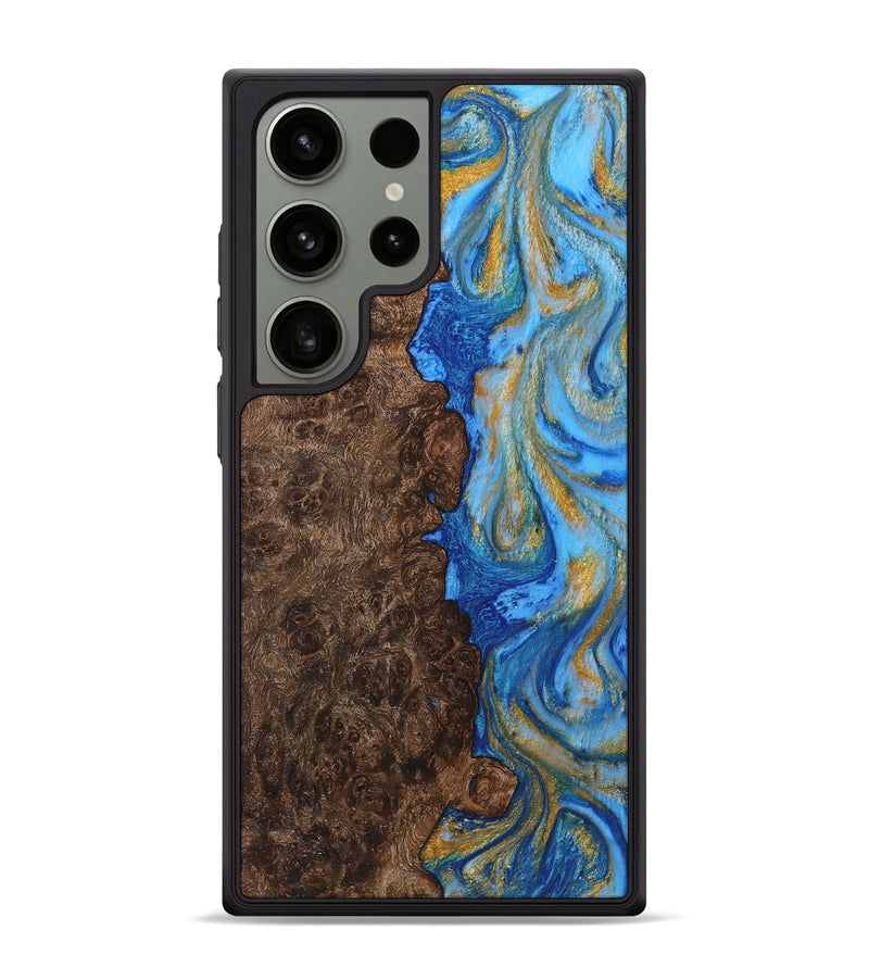 Galaxy S24 Ultra Wood Phone Case - Alex (Teal & Gold, 725768)