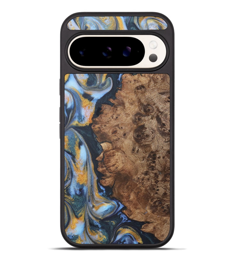 Pixel 9 Pro XL Wood Phone Case - Chandler (Teal & Gold, 725771)