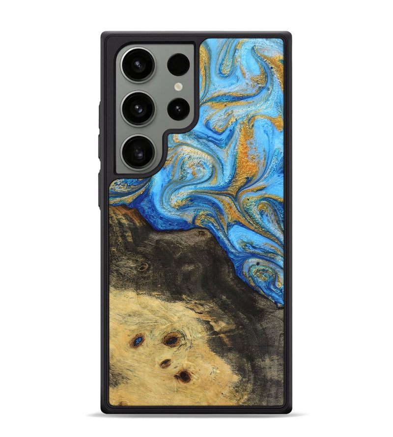 Galaxy S24 Ultra Wood Phone Case - Luka (Teal & Gold, 725772)