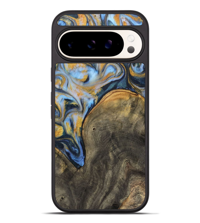 Pixel 9 Pro XL Wood Phone Case - Eunice (Teal & Gold, 725773)