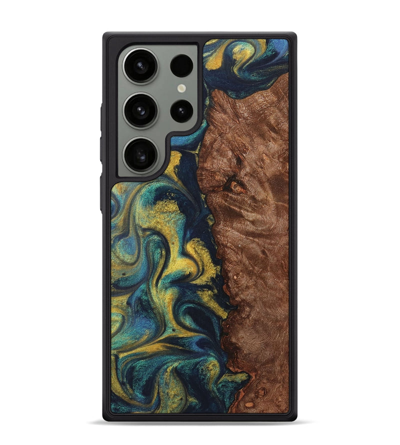 Galaxy S24 Ultra Wood Phone Case - Noah (Teal & Gold, 725774)