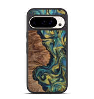 Pixel 9 Pro Wood Phone Case - Oscar (Teal & Gold, 725777)