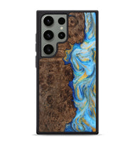 Galaxy S24 Ultra Wood Phone Case - Josue (Teal & Gold, 725785)