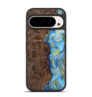 Pixel 9 Pro Wood Phone Case - Josue (Teal & Gold, 725785)