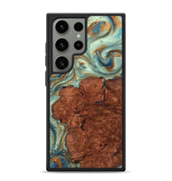 Galaxy S24 Ultra Wood Phone Case - Nadine (Teal & Gold, 725790)