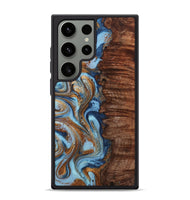 Galaxy S24 Ultra Wood Phone Case - Della (Teal & Gold, 725794)