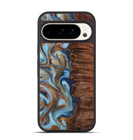 Pixel 9 Pro Wood Phone Case - Della (Teal & Gold, 725794)