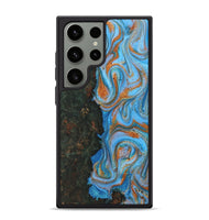 Galaxy S24 Ultra Wood Phone Case - Addisyn (Teal & Gold, 725797)