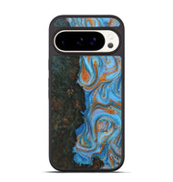 Pixel 9 Pro Wood Phone Case - Addisyn (Teal & Gold, 725797)