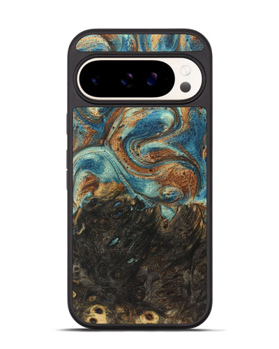 Pixel 9 Pro Wood Phone Case - Rowan (Teal & Gold, 725798)