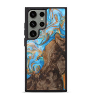 Galaxy S24 Ultra Wood Phone Case - Mildred (Teal & Gold, 725802)