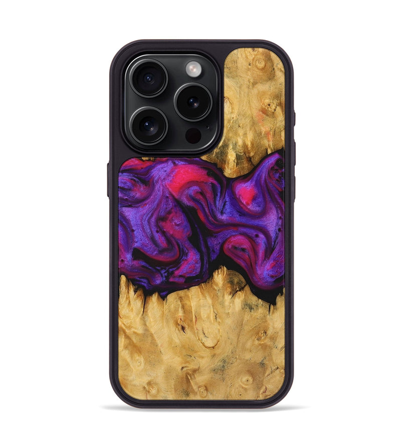 iPhone 15 Pro Wood Phone Case - Gertrude (Purple, 725848)