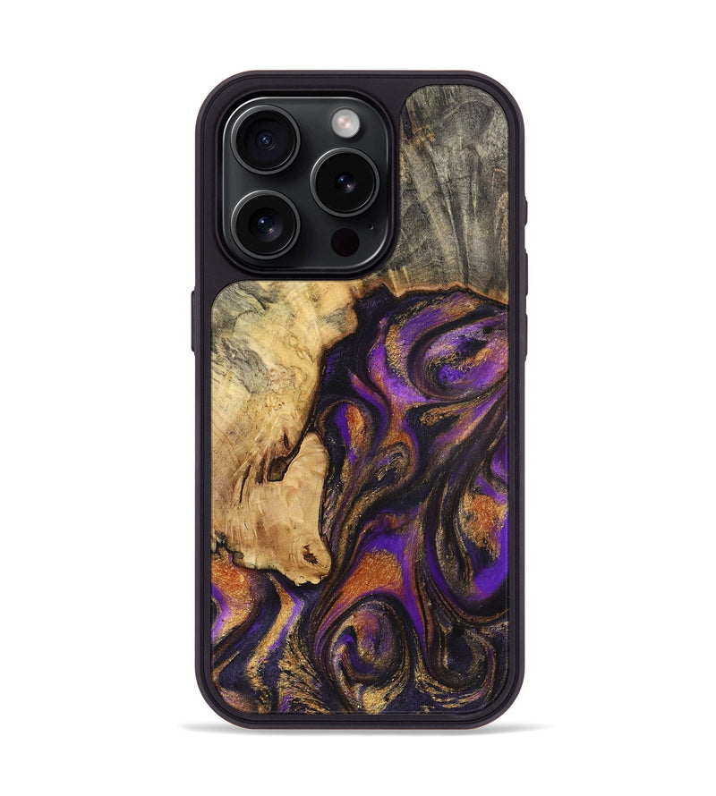 iPhone 15 Pro Wood Phone Case - Bessie (Purple, 725854)