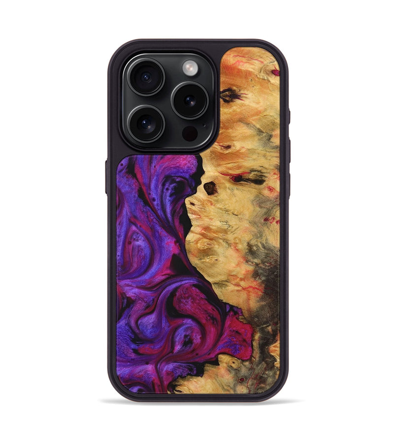 iPhone 15 Pro Wood Phone Case - Nakia (Purple, 725856)