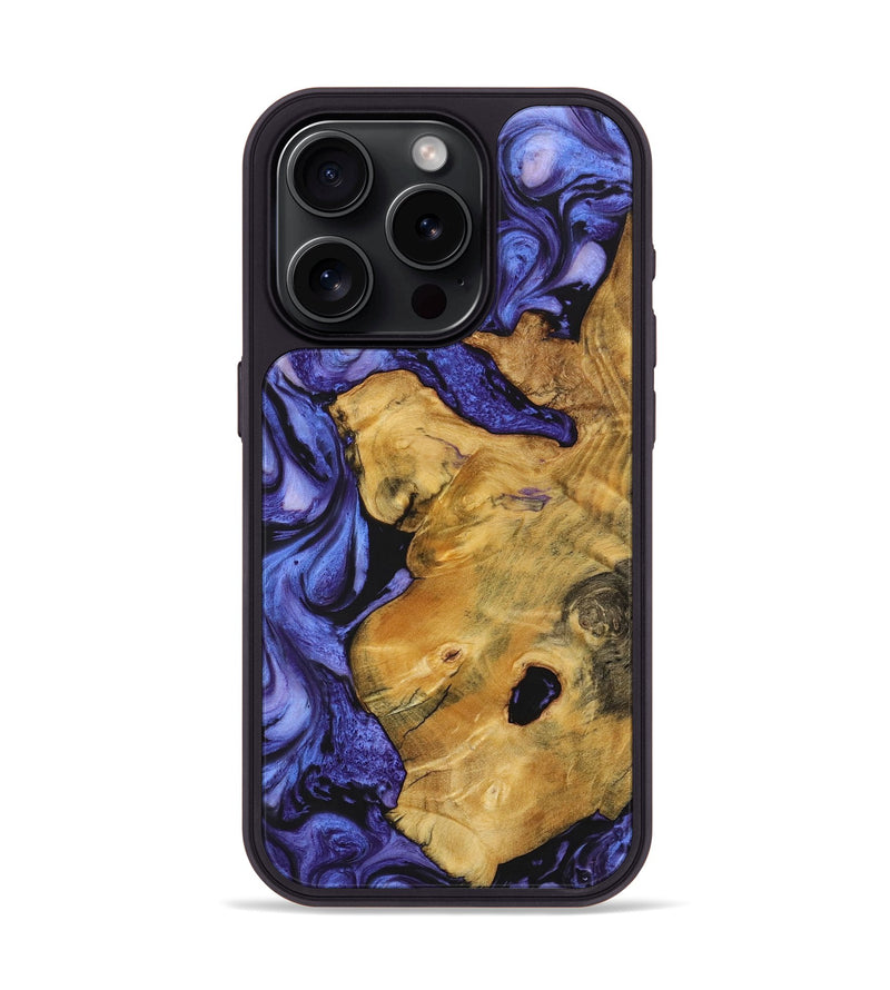 iPhone 15 Pro Wood Phone Case - Aaliyah (Purple, 725867)