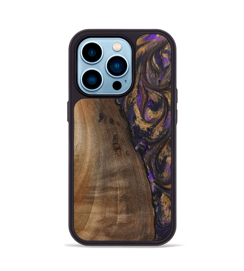 iPhone 14 Pro Wood Phone Case - Gloria (Purple, 725868)