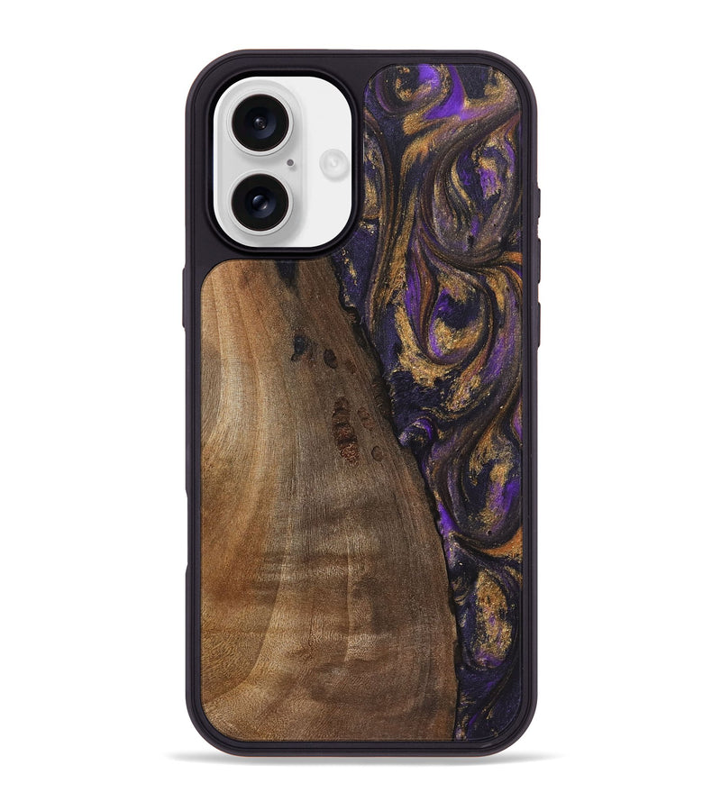 iPhone 16 Plus Wood Phone Case - Gloria (Purple, 725868)