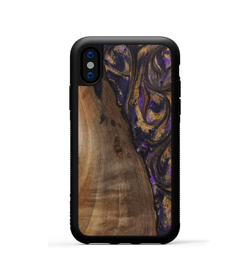 iPhone Xs Wood Phone Case - Gloria (Purple, 725868)