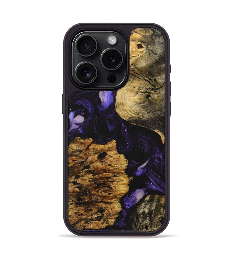 iPhone 15 Pro Wood Phone Case - Travis (Purple, 725893)