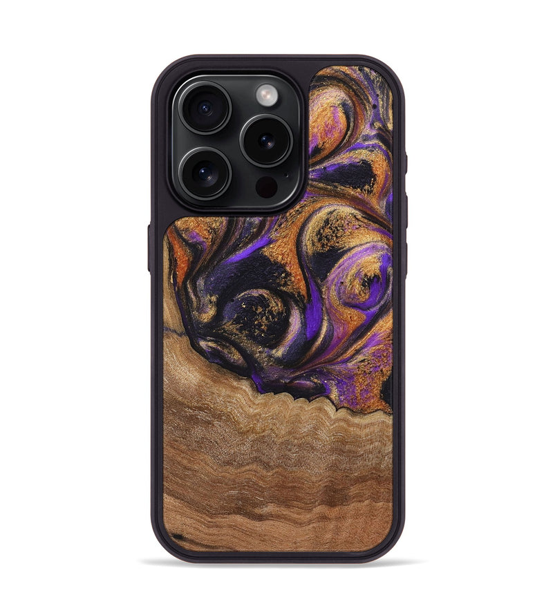 iPhone 15 Pro Wood Phone Case - Ginger (Purple, 725897)