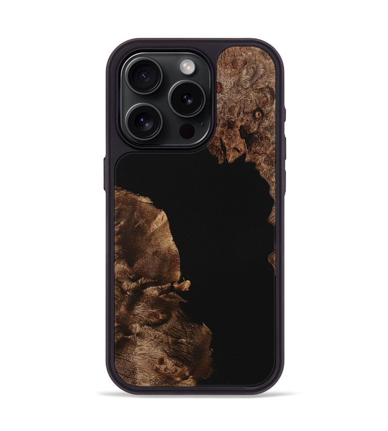 iPhone 15 Pro Wood Phone Case - Keaton (Pure Black, 725905)