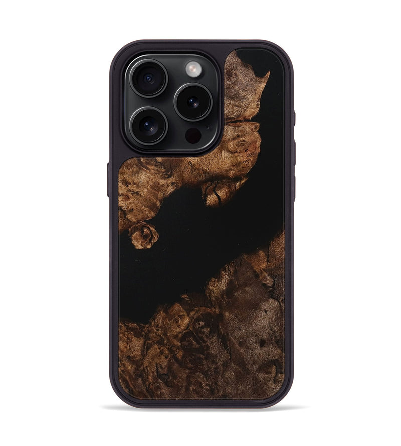 iPhone 15 Pro Wood Phone Case - Kiley (Pure Black, 725906)