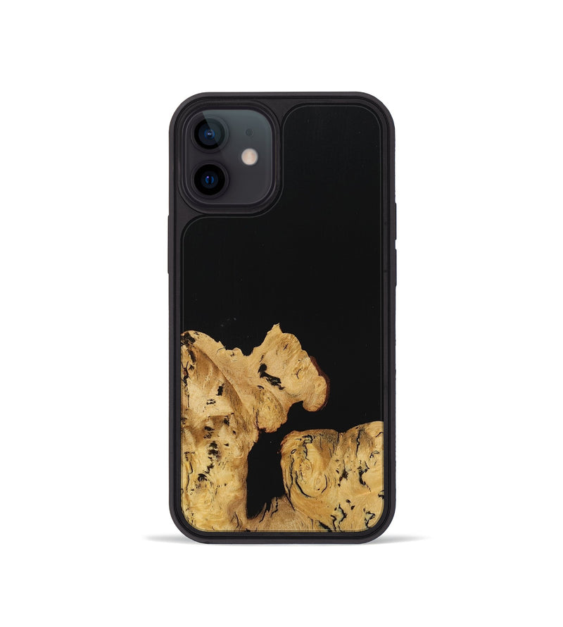 iPhone 12 mini Wood Phone Case - Betty (Pure Black, 725908)