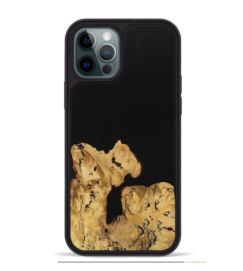 iPhone 12 Pro Max Wood Phone Case - Betty (Pure Black, 725908)