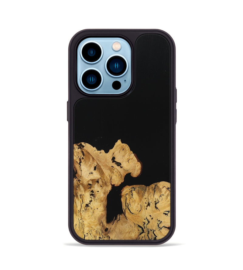 iPhone 14 Pro Wood Phone Case - Betty (Pure Black, 725908)