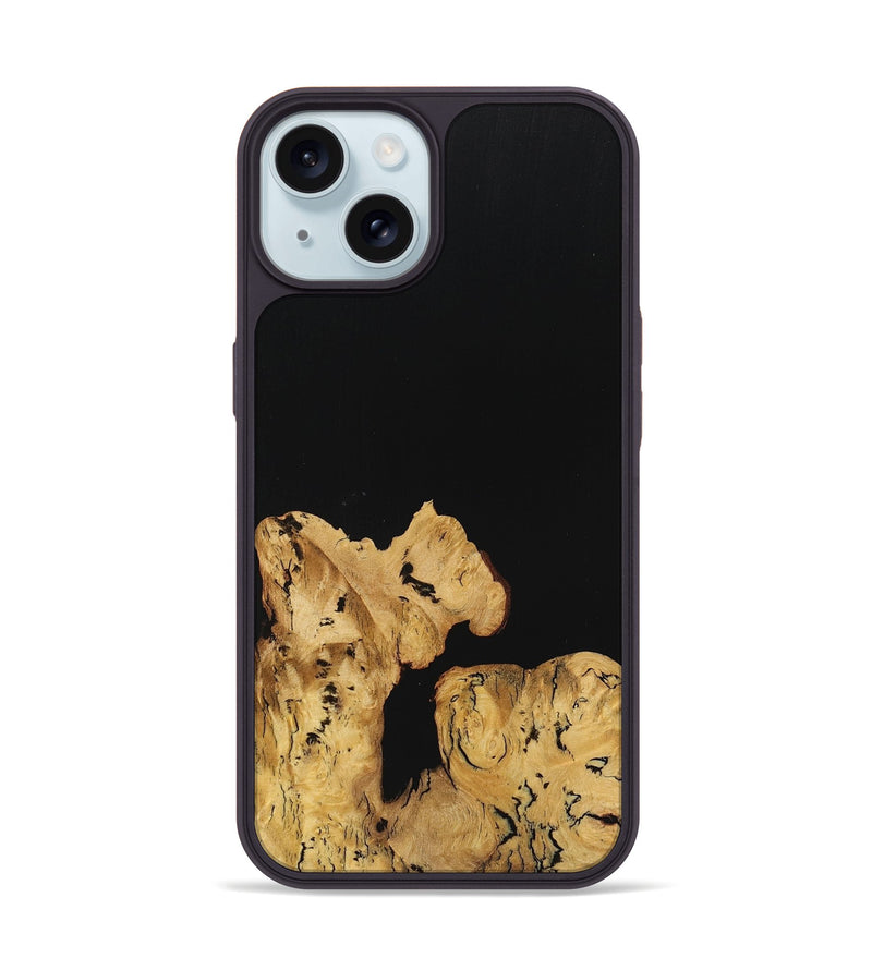 iPhone 15 Wood Phone Case - Betty (Pure Black, 725908)