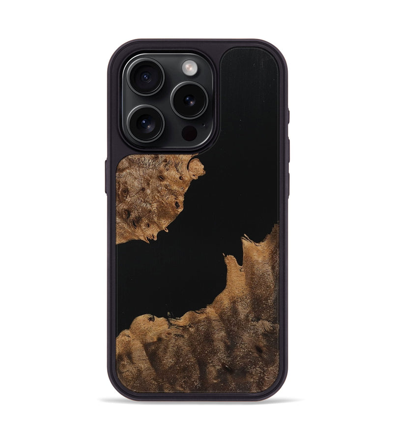 iPhone 15 Pro Wood Phone Case - Elijah (Pure Black, 725909)