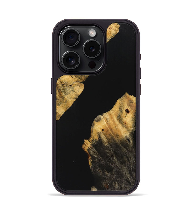 iPhone 15 Pro Wood Phone Case - Emil (Pure Black, 725911)