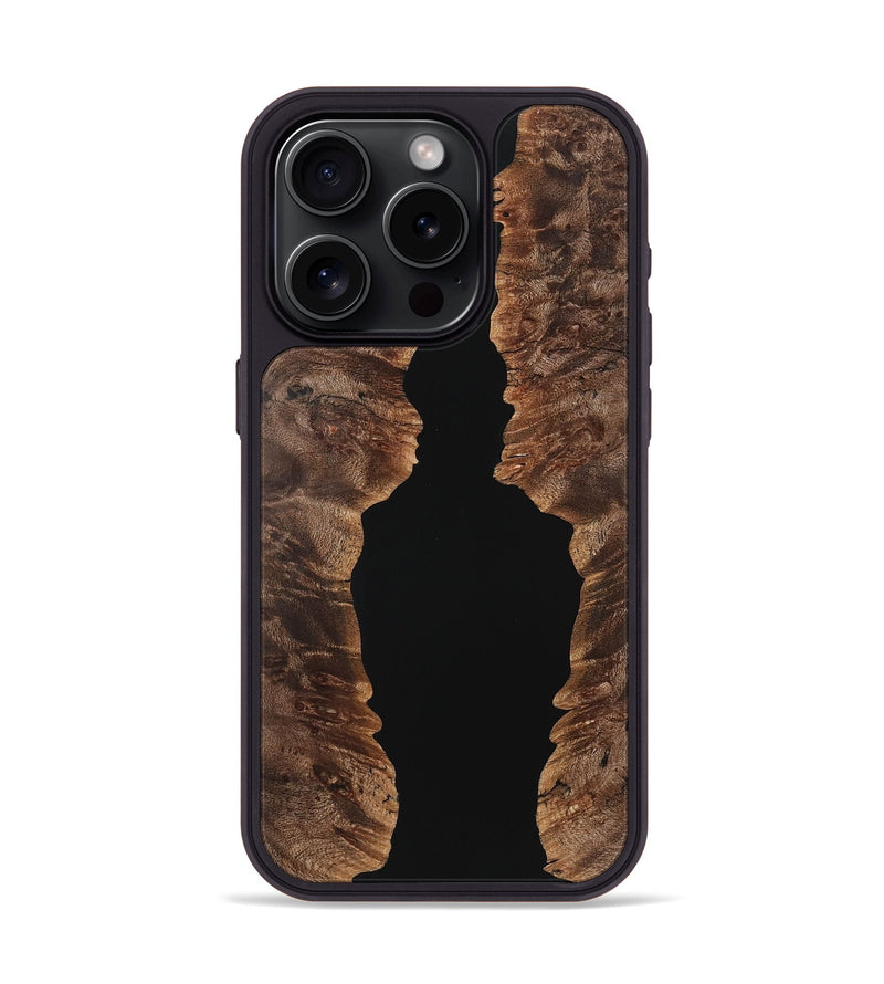 iPhone 15 Pro Wood Phone Case - Kristen (Pure Black, 725912)