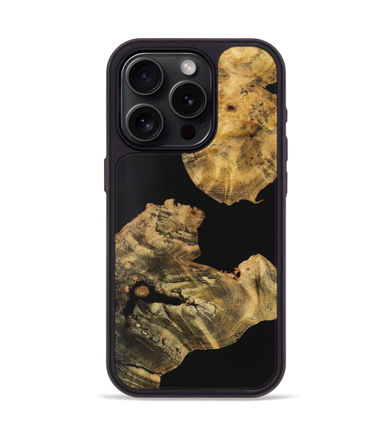 iPhone 15 Pro Wood Phone Case - Tammie (Pure Black, 725913)