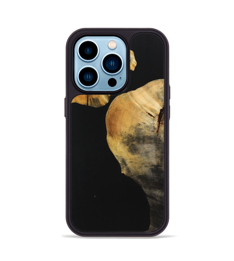 iPhone 14 Pro Wood Phone Case - Staci (Pure Black, 725918)