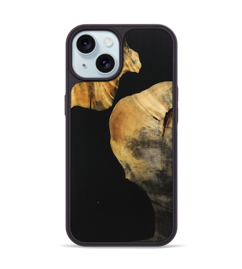 iPhone 15 Wood Phone Case - Staci (Pure Black, 725918)