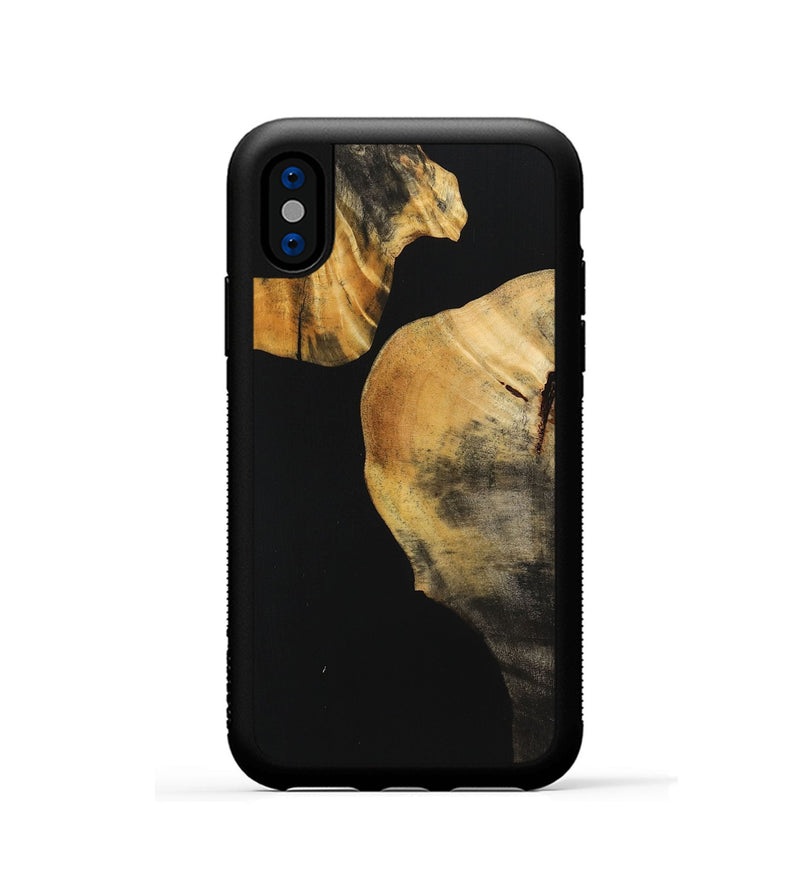 iPhone Xs Wood Phone Case - Staci (Pure Black, 725918)