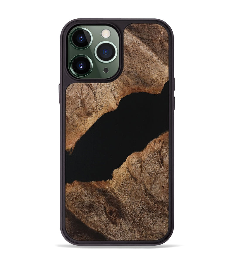 iPhone 13 Pro Max Wood Phone Case - Hanna (Pure Black, 725926)