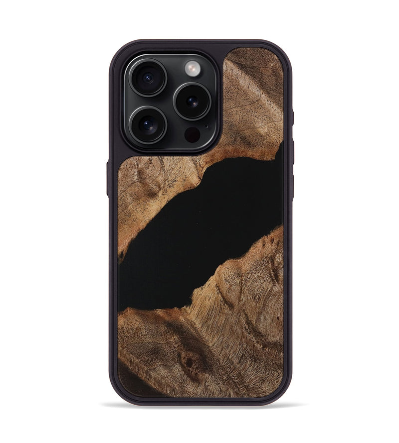 iPhone 15 Pro Wood Phone Case - Hanna (Pure Black, 725926)