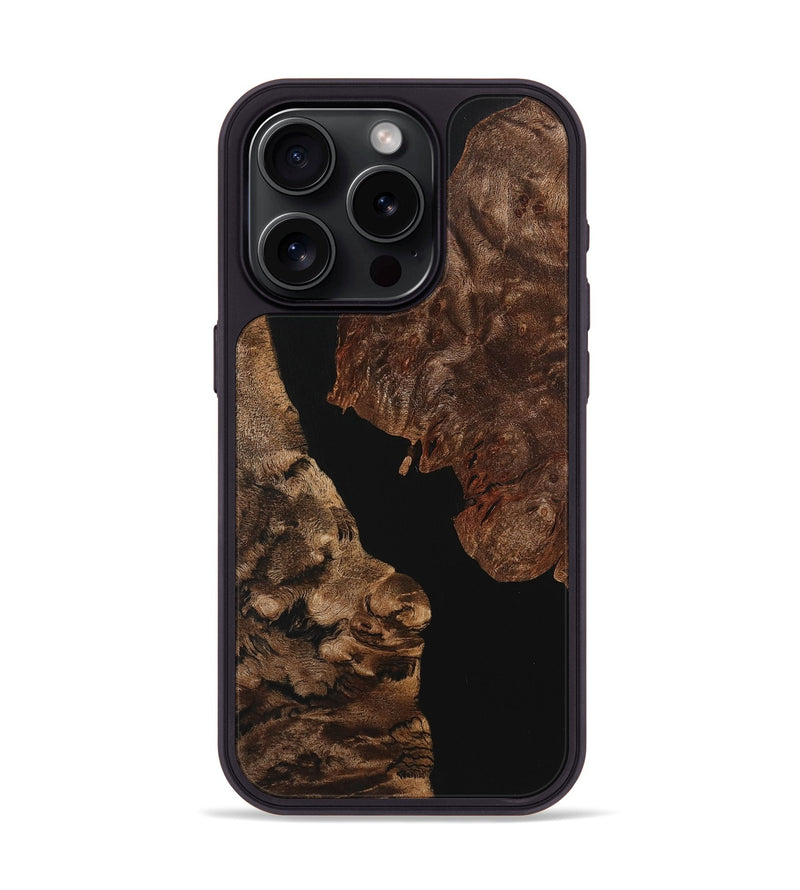 iPhone 15 Pro Wood Phone Case - Zaiden (Pure Black, 725927)