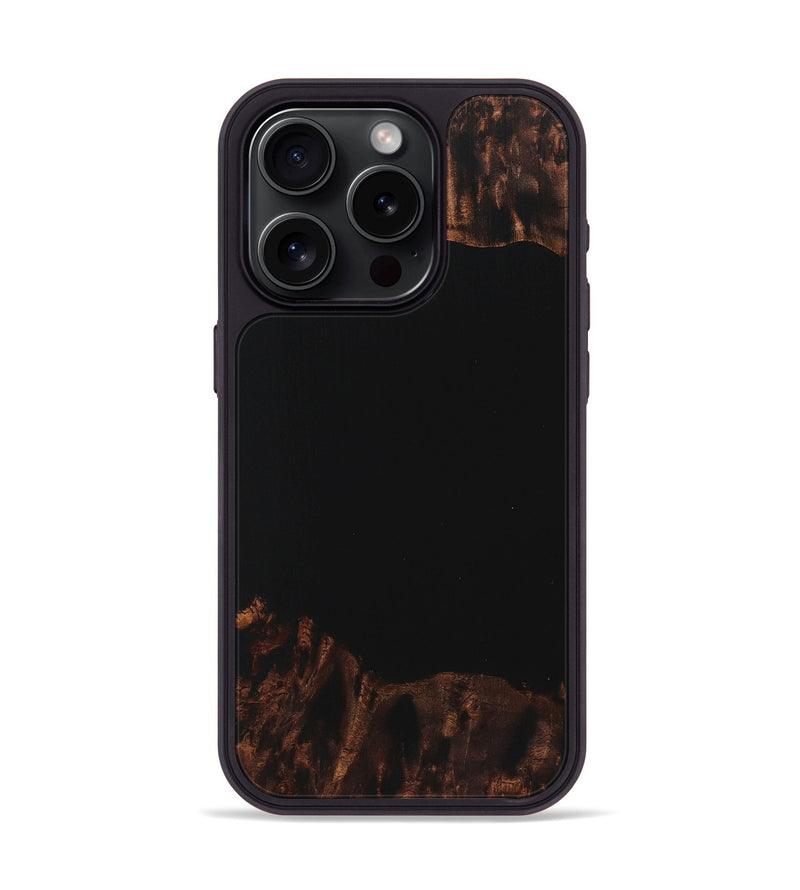 iPhone 15 Pro Wood Phone Case - Cathy (Pure Black, 725935)