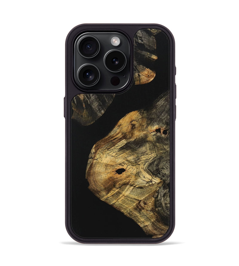 iPhone 15 Pro Wood Phone Case - Vanessa (Pure Black, 725936)