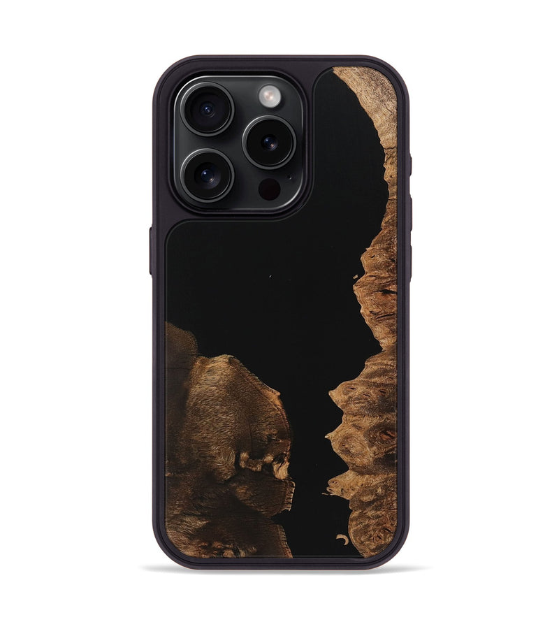 iPhone 15 Pro Wood Phone Case - Hannah (Pure Black, 725937)