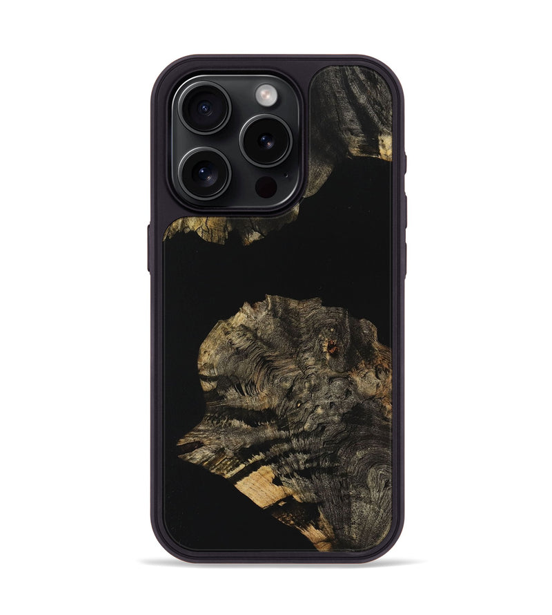 iPhone 15 Pro Wood Phone Case - Esther (Pure Black, 725939)