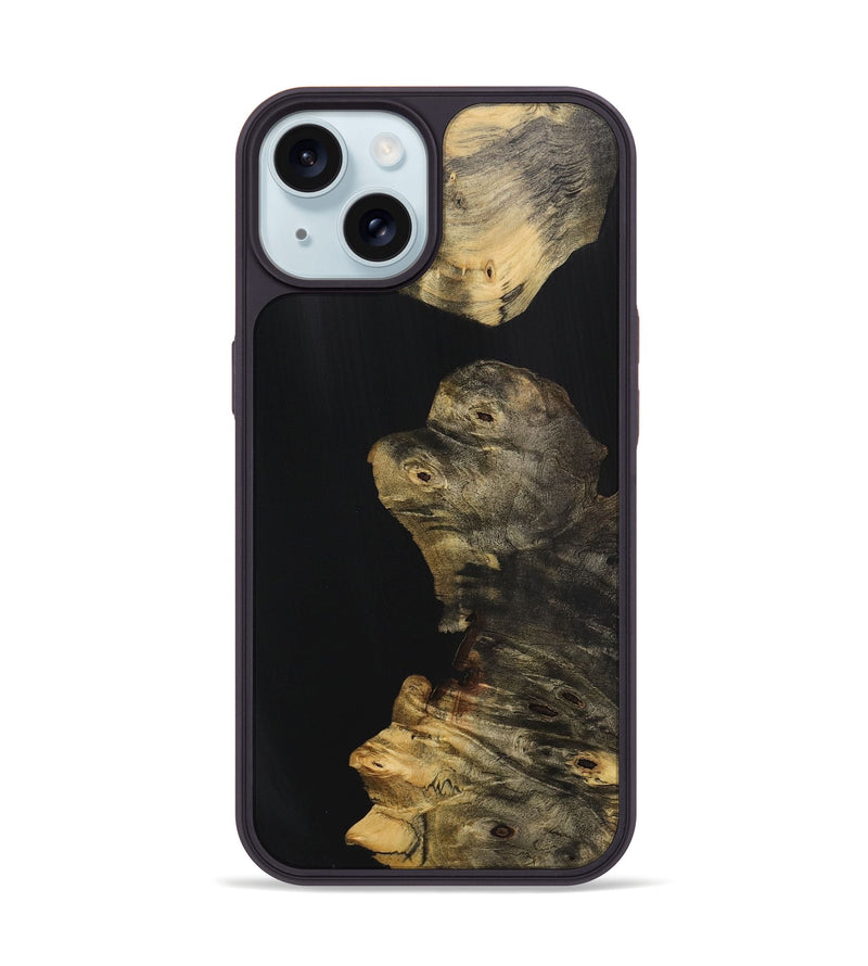 iPhone 15 Wood Phone Case - Patricia (Pure Black, 725941)